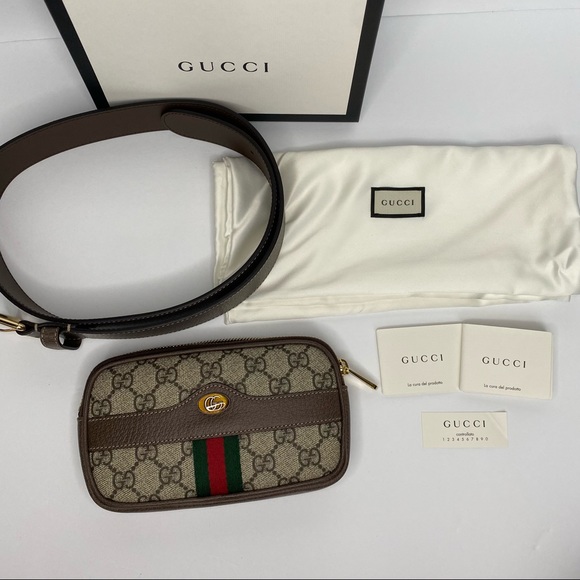 *NEW* Gucci Ophidia Brown Gg Supreme Belt Bag - Picture 2 of 9